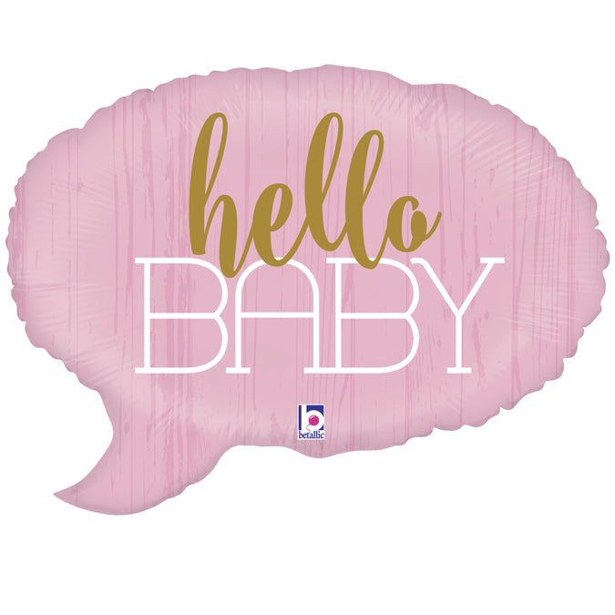 Hello Baby Balloon Pink