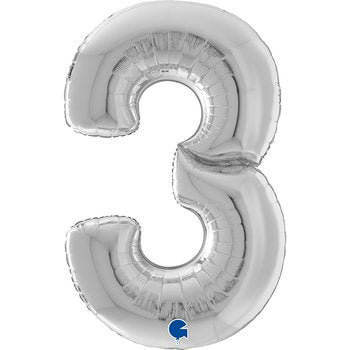 Blow Up Number balloons Silver