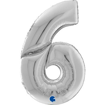 Blow Up Number balloons Silver