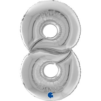 Blow Up Number balloons Silver