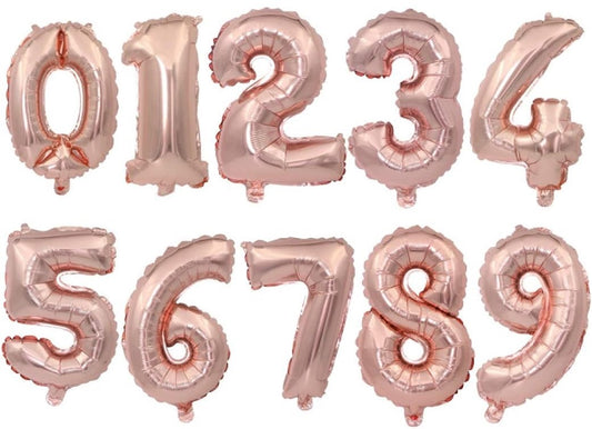 Blow up Number balloons Rose Gold