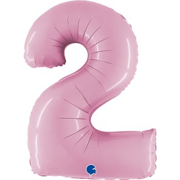 Pink blow up number balloons