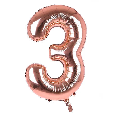 Blow up Number balloons Rose Gold