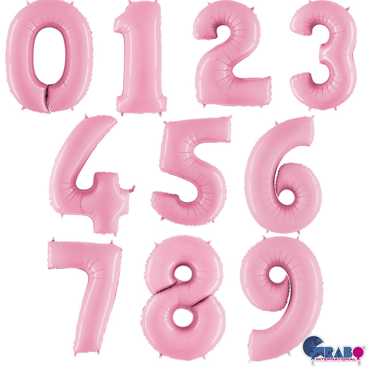 Pink blow up number balloons