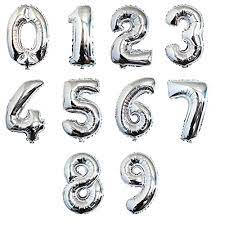 Blow Up Number balloons Silver